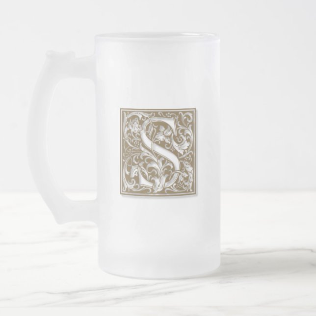 Taza De Cristal Esmerilado Monograma de la Antigüedad S (Izquierda)