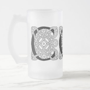 Taza De Cristal Esmerilado Monograma de letra C con estampado de nudo celta v