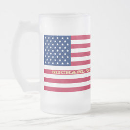 Taza De Cristal Esmerilado Monograma de nombre personalizado de Estados Unido