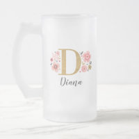 Monograma de oro rosa floral