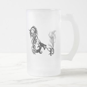 Taza De Cristal Esmerilado Monograma P del dragón
