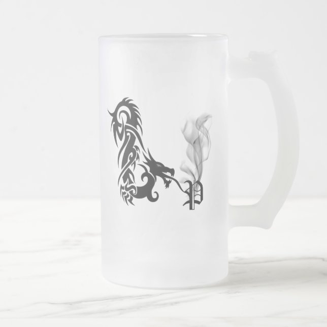 Taza De Cristal Esmerilado Monograma P del dragón (Derecha)