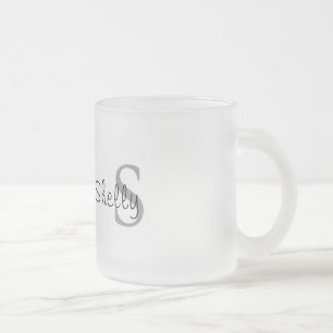 Taza De Cristal Esmerilado Monograma simple