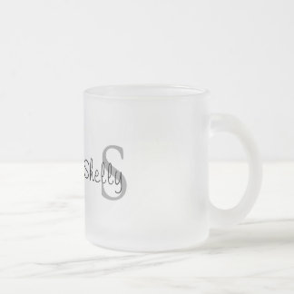 Taza De Cristal Esmerilado Monograma simple