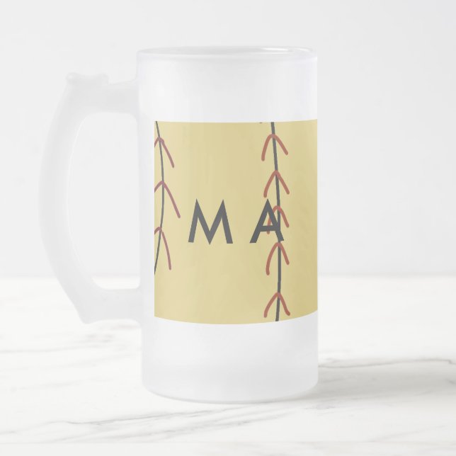 Taza De Cristal Esmerilado Monograma simple añada su letra de nombre man mini (Izquierda)