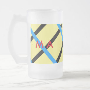 Taza De Cristal Esmerilado Monograma simple añada su letra de nombre man mini