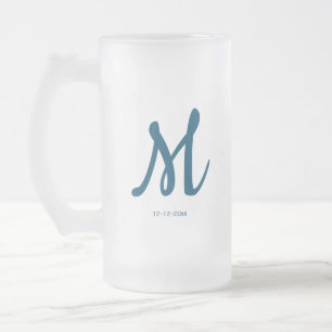 Taza De Cristal Esmerilado monograma simple personalizado añade tu nombre bod