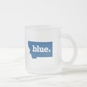 TAZA DE CRISTAL ESMERILADO MONTANA ESTADO AZUL