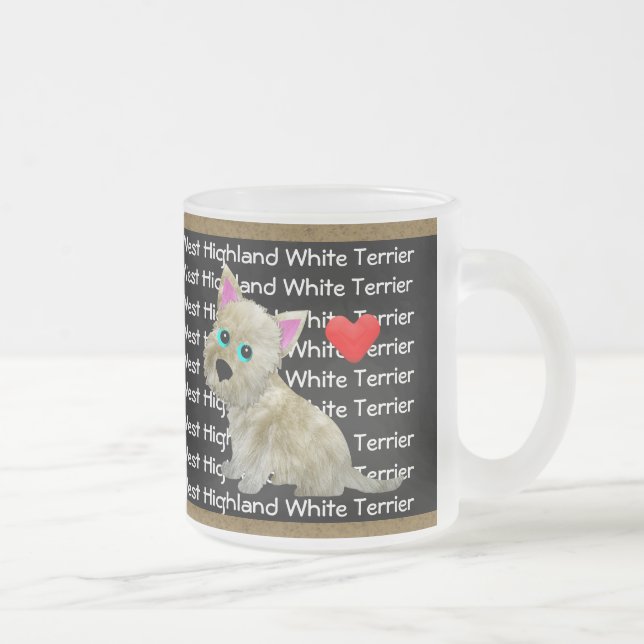 Taza De Cristal Esmerilado Montaña Terrier blanco del oeste (Derecha)