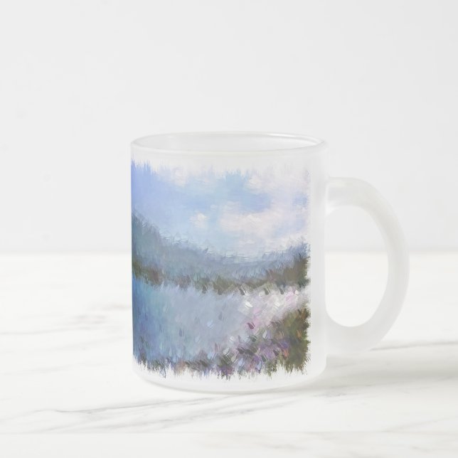 TAZA DE CRISTAL ESMERILADO MONTAÑAS (Derecha)