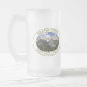 Taza De Cristal Esmerilado Montañas en el Parque Nacional de Grand Teton en W