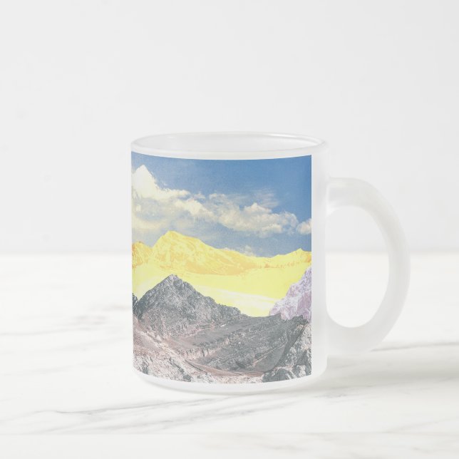 Taza De Cristal Esmerilado Montañas (fotomontaje) 1 (Derecha)