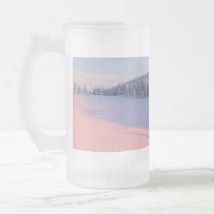 Taza De Cristal Esmerilado Montañas nevadas