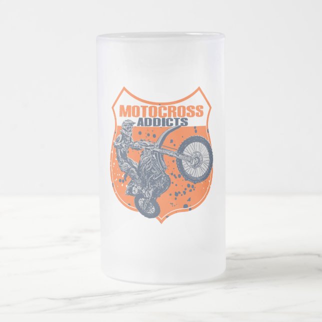 Taza De Cristal Esmerilado Montar a caballo de la motocicleta (Centro)