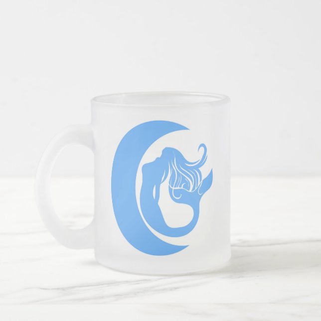 Taza De Cristal Esmerilado Moon Mermaid Frosted Coffee Cup (Izquierda)