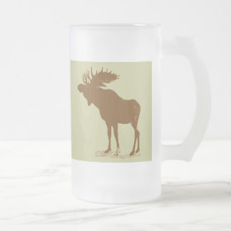 Taza De Cristal Esmerilado Moose Navidades