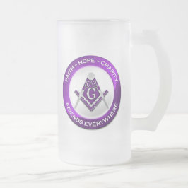 Taza De Cristal Esmerilado Morado de bruja masónica