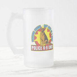 Taza De Cristal Esmerilado Mordedura del pastor alemán K9