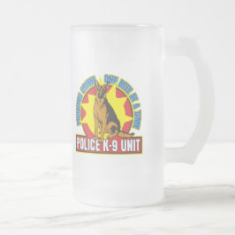 Taza De Cristal Esmerilado Mordedura del pastor alemán K9
