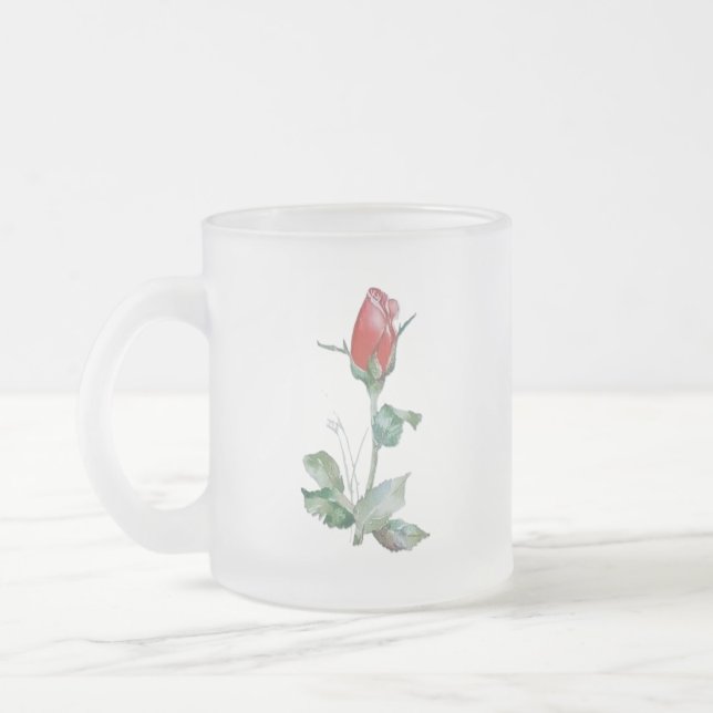 Taza De Cristal Esmerilado Morder EL DISEÑO ROSA (Izquierda)