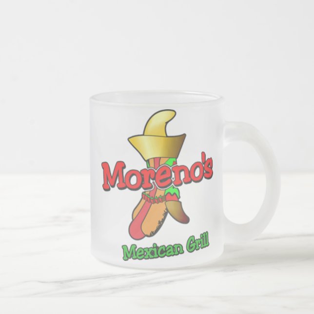 Taza De Cristal Esmerilado Moreno Mexican Grill (Derecha)