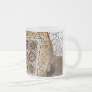 Taza De Cristal Esmerilado Mosaico Amarillo Parc Guell
