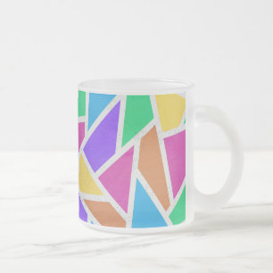 Taza De Cristal Esmerilado Mosaico de colores vivos del arcoiris