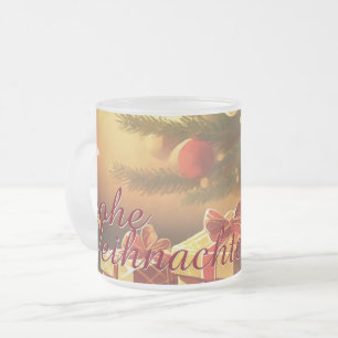 Taza De Cristal Esmerilado Motiv, mit Geschenken unterm Weihnachtsbaum 37016