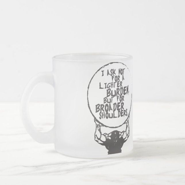 Taza De Cristal Esmerilado Motivación de gimnasio de fitness (Izquierda)