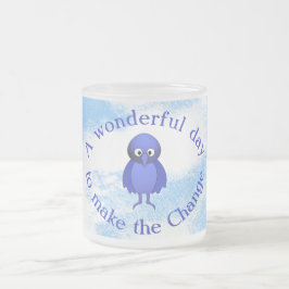 Taza De Cristal Esmerilado Motivación del pájaro azul