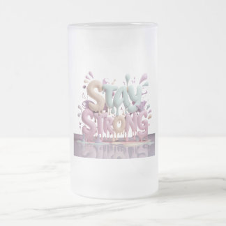 Taza De Cristal Esmerilado motivar a mantenerse fuerte