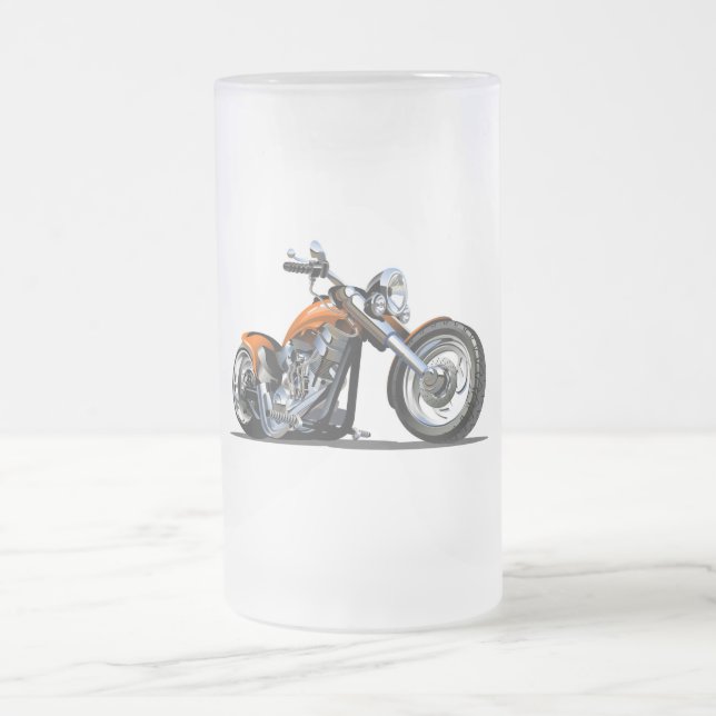 Taza De Cristal Esmerilado motocicleta personalizado (Centro)