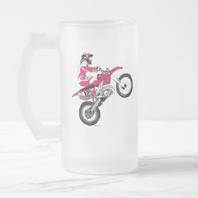 Taza De Cristal Esmerilado Motocross 300 (Izquierda)