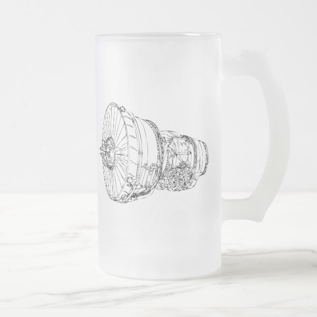 Taza De Cristal Esmerilado Motor a reacción (Derecha)