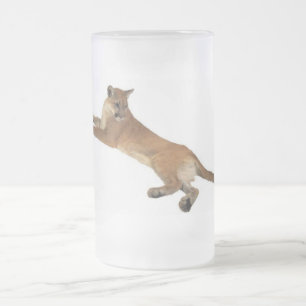 Taza De Cristal Esmerilado Mountain Lion Mug