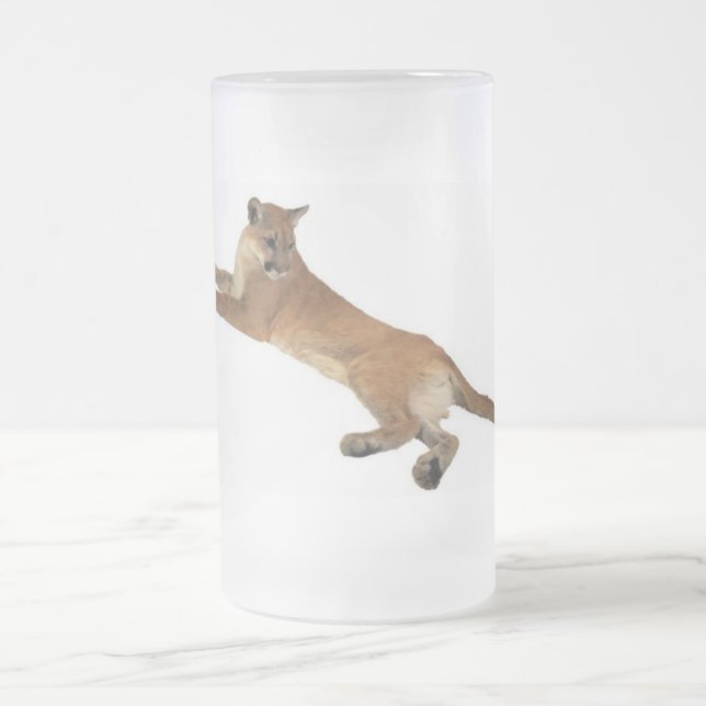 Taza De Cristal Esmerilado Mountain Lion Mug (Centro)