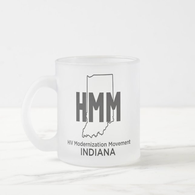 Taza De Cristal Esmerilado Movimiento de Modernización del VIH Indiana (Izquierda)