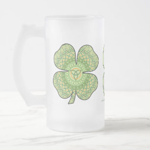 Taza De Cristal Esmerilado Mug Celtic Shamrock