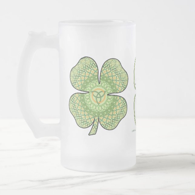 Taza De Cristal Esmerilado Mug Celtic Shamrock (Izquierda)