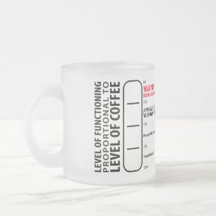Taza De Cristal Esmerilado Mug de advertencia para el bebedor del café