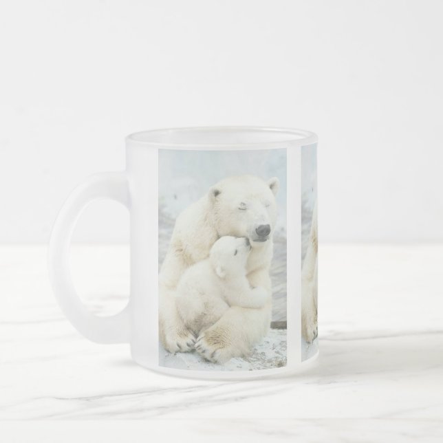 Taza De Cristal Esmerilado Mug de "Amor Polar" (Izquierda)