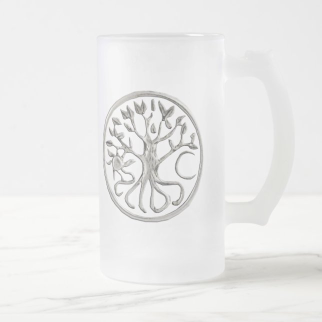 Taza De Cristal Esmerilado Mug De Árbol De Vida (Derecha)
