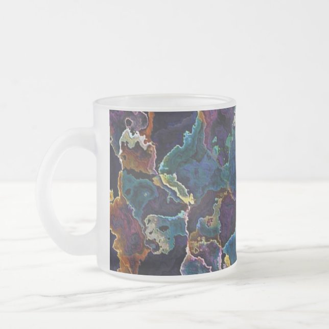 Taza De Cristal Esmerilado Mug. de café con manchas de petróleo (Izquierda)