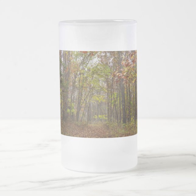 Taza De Cristal Esmerilado Mug De Cerveza De Vidrio Frotado De Otoño (Centro)