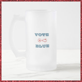 Taza De Cristal Esmerilado Mug. de escarcha azul