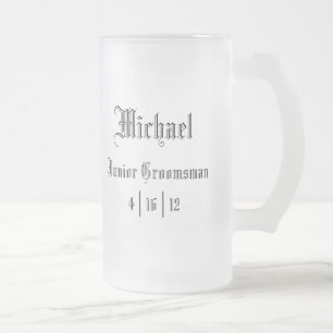 Taza De Cristal Esmerilado Mug de Groomsman Junior Personalizado