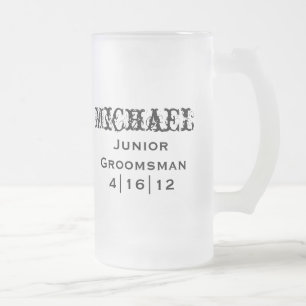 Taza De Cristal Esmerilado Mug de Groomsman Junior Personalizado