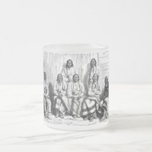 Taza De Cristal Esmerilado Mug de indios estadounidenses