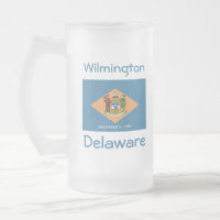 Mug de la ciudad del mapa de la bandera de Delawar