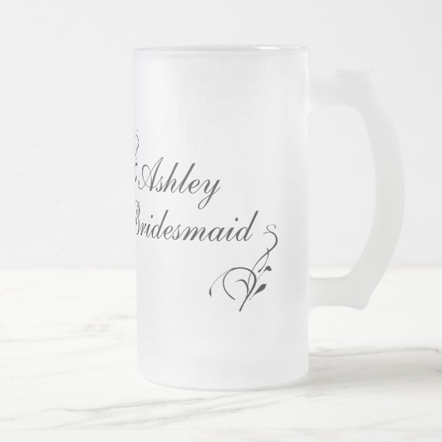 Taza De Cristal Esmerilado Mug de la dama de honor personalizada (Derecha)